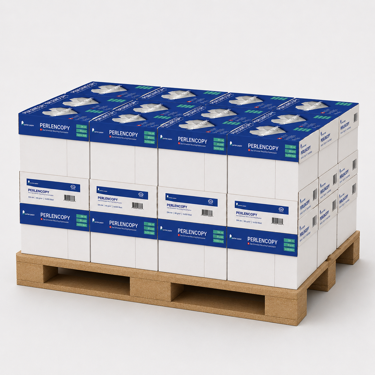 PERLENCOPY Recycling-Kopierpapier 50'000 Blatt A4 80g/m², Weisse ISO 70, (20 Boxen)